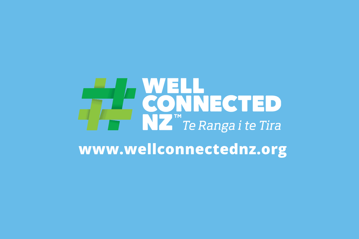 WellconnectedNZ logo on blue
