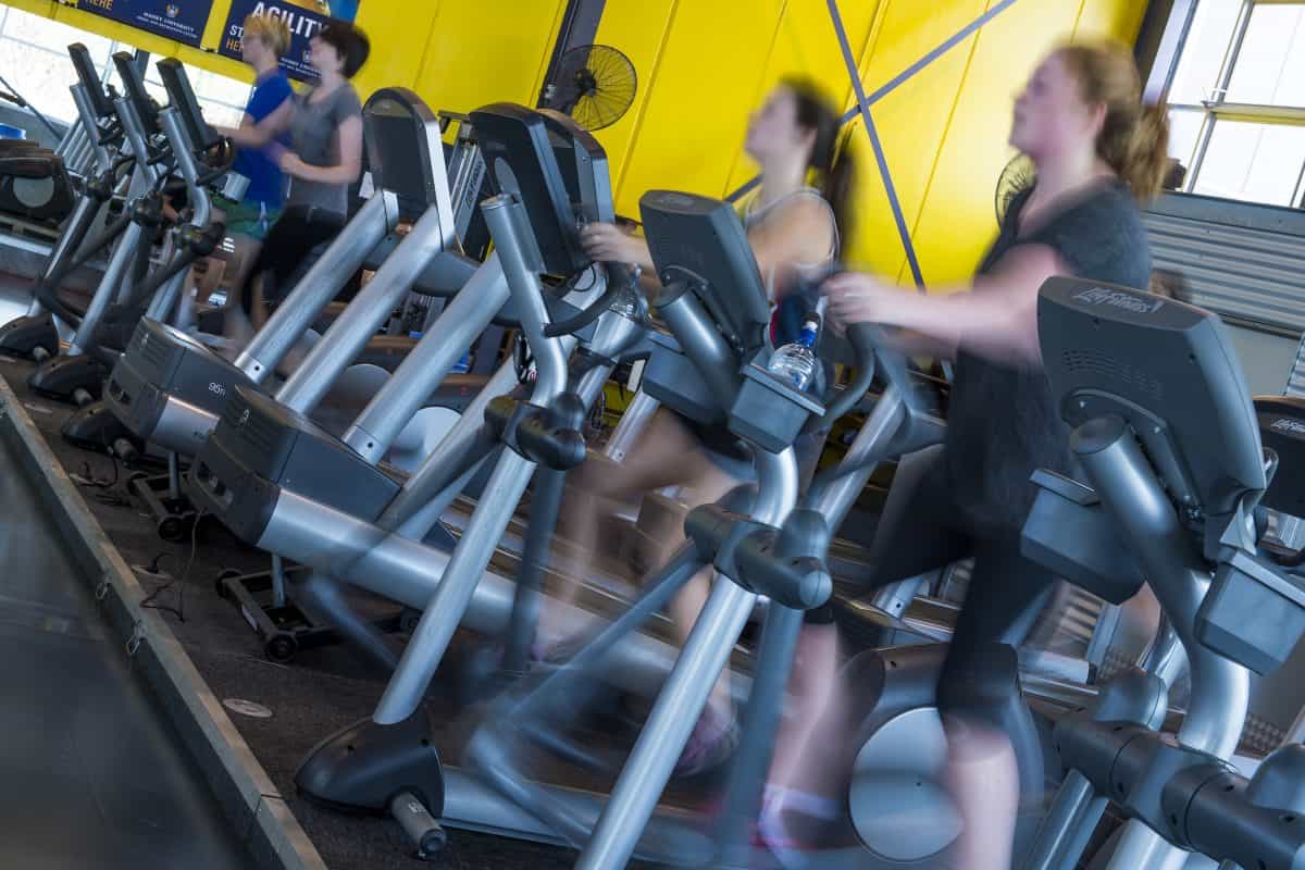 Treadmills At Gym Blurred Movement